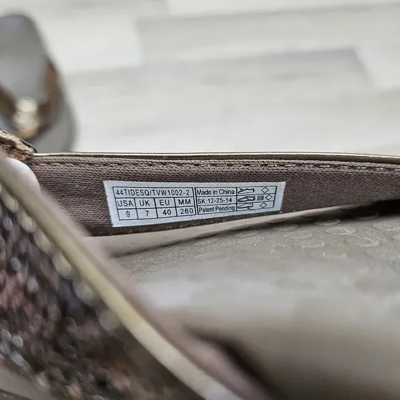 Vionic Womens Bronze Tide Sequins Sandal Size 9 Casual Flip Flop Sparkle - Picture 7 of 8